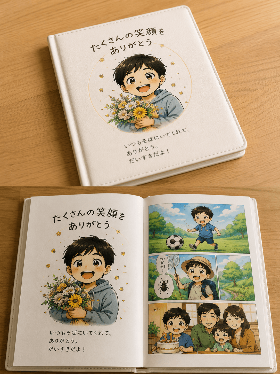 完成した漫画絵本のサンプル